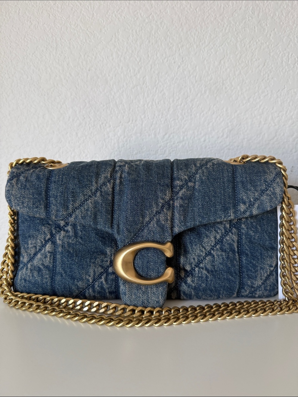 NWT 🌷Coach Soft Denim Tabby Convertible Shoulder Bag 26 cm